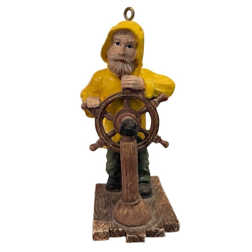 Vtg Beachcombers Intl Collectible Ornaments “Whaler in Storm” Seaman Holiday